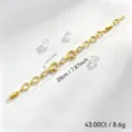 Elegante pulsera de cadena geometrica de circonita cubica chapada en oro 18K de 20cm - Estilo Geométrico Regular (PSL265)
