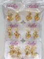 Vergoldete Zirkonia Blumen Ohrstecker Großhandel Set, elegantes florales Design Schmuck. - Blüten- und Blattdesign (ZSJEH414)
