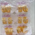 Vergoldete Zirkonia Creolen Ohrringe Set Damen Mode Schmuck GroBhandel Zubehoer - Gekreuztes Unendlichkeitssymbol-Stil (ZSJEH609) / 6er-Set / Gold