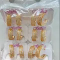 Gold plated zircon hoop earrings bulk set fashion daily jewelry wholesale details show - Geometric Hoop Style (ZSJEH730)