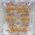 Vergoldete Zirkonia Creolen Set Großhandel Mode Schmuck Damen Alltag Eleganz Geschenk. - Durchbrochener Geschnitzter Stil (ZSJEH604) / 6er-Set / Gold