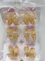 Detailansicht luxuriöser vergoldeter Zirkonia Blumen Creolen Ohrringe Set, eleganter Stil. - Floraler Stil (ZSJEH400)