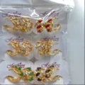 Bunte Zirkon-Creolen Set, exquisites Nischen-Design Mode Schmuck Großhandel für Damen Alltag. - Kombinationsstil (ZSJEH283) / Sechsfarbig