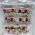 Schmetterling bunte Zirkonia Creolen vergoldet Modeschmuck fuer Damen Alltag elegante Ohrringe - Schmetterlings-Ohrringe (ZSJEH364) / bunt