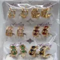Buntes Zirkon Ohrring Set, exquisite vergoldete Kristall Ohrklemmen für den Grosshandel. - Offener Creolen Stil (ZSJEH296)