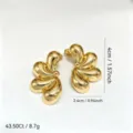 Prachtige 14K gouden bloem oorbellen, minimalistisch luxe design voor vrouwen, elegant. - Vierbladige Verstrengelde Bloemen Oorbellen (EH1467)