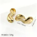 Boucles d'oreilles géométriques abstraites dorées design élégant bijoux femme mode - Boucles d'Oreilles Clous Géométriques Asymétriques Abstraites (EH1470)
