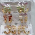 Modieuze vergulde kleurrijke kubieke zirkonia creolen oorbellen set voor dames sieraden - Klassieke Oorbel (ZSJEH298) / Meerkleurig