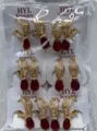 Vergoldete Creolen mit glitzerndem Zirkonia und roten Tropfenanhängern, eleganter Schmuck. - Roter Wassertropfen Stil (ZSJEH226)