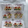 Modische kupfervergoldete mehrfarbige Zirkon Blumen Ohrringe elegante Damenschmuck Geschenke - Blumendesign (ZSJEH306) / bunt
