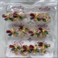Bunte Zirkon Schmetterling Creolen Set Großhandel Mode Gold Metall Schmuck Paket - Mehrfarbige Schmetterlings-Ohrklemme (ZSJEH231)