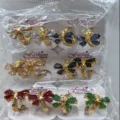 Bunte Schmetterling Zirkonia Creolen Variante, exquisite modische Kristall Ohrschmuck. - Sechs-Farben Schmetterlings-Ohrklemme (ZSJEH231)