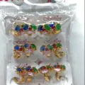 Modische vergoldete bunte Zirkon Creolen Ohrringe trendiger vielseitiger Schmuck für Damen - Nischen-Ohrstecker (ZSJEH310) / bunt