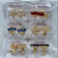 Bunte Zirkonia Creolen Set, elegantes Kronen Design Modeschmuck Ohrringe Großhandel für Damen. - Kronenform Stil (ZSJEH239) / Sechsfarbig