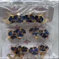 Modische vergoldete blaue Zirkon Ohrringe Set für Damen elegante Schmuck Accessoires - Nischen-Ohrstecker (ZSJEH310) / Blau