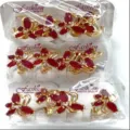 Rote Zirkon Kristall Ohrringe Großhandel Set exquisite Metall Blumen Design Schmuck - Roter Strass Blumen Stil (ZSJEH244)