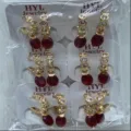 Vergoldete Zirkon rote Tropfen Ohrringe Set, elegante Mode Schmuck für Damen Alltag. - Weißer und roter Wassertropfen-Stil (ZSJEH248)