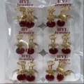 Vergoldete Herz Zirkonia rote Tropfen Ohrringe Großhandel Set für Damen elegante Mode - Roter Wassertropfen-Edelstein-Stil (ZSJEH252)