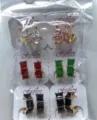 Vergoldete Kupfer bunte quadratische Zirkonia Creolen Mode Schmuck Set für Damen Alltag - Quadratischer Zirkonia-Stil (ZSJEH326) / 6er-Set / bunt