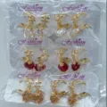 Vergoldete bunte Zirkon Herz Creolen Set stilvolle Damen Schmuck Sets Grosshandel - Herz Zirkonia Ohrring (ZSJEH255) / dreifarbig