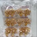 Vergoldete Zirkonia Ohrringe Set modische goldene Creolen Ohrschmuck für Damen Stil - Tropfendesign (ZSJEH331) / Champagner