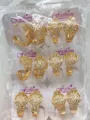 Koreanische vergoldete Zirkonia Blumen Ohrringe Detailansicht, glänzender Modeschmuck für Frauen. - Geometrischer Blumenstil (ZSJEH389)