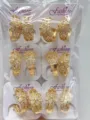 Vergoldete Strass Blumen Creolen Set schick im Großhandel Damen Mode Schmuck Accessoire - Floraler Stil (ZSJEH379)