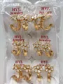 Vergoldete zirkonia blumen creolen ohrringe damen koreanischen stil großhandel schmuck - Floraler Stil (ZSJEH375)