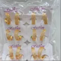 Großhandel vergoldete Kupfer Zirkonia Creolen Ohrringe modischer Damenschmuck Set. - Mikro-Inlay Kleiner Runder Stil (ZSJEH579) / 6er-Set / Gold