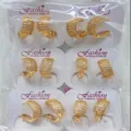 Vergoldete Zirkonia Creolen Ohrringe 6 Paar Set fuer Damen eleganter modischer Schmuck. - Exquisites Mikro-Inlay-Stil (ZSJEH580) / 6er-Set / Gold