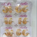 Vergoldete Zirkonia kleine Creolen Ohrringe Set für Damen, glitzernde modische Schmuckgroßhandel. - Klassischer Voll-Diamant-Mikro-Inlay-Stil (ZSJEH583) / 6er-Set / Gold
