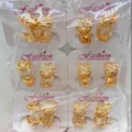 Wholesale copper gold-plated zircon bow earrings variant, elegant geometric fashion jewelry. - Bowknot Style (ZSJEH686)