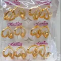 Großhandel Kupfer vergoldet Zirkonia Herz Form Creolen Mode Ohrringe Damenschmuck - Romantischer Herz-Mikro-Inlay-Stil (ZSJEH587) / 6er-Set / Gold