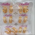 Vergoldete Zirkonia Creolen glitzernde mehrreihige Kristall Ohrringe eleganter Schmuck. - Dreireihiger Mikro-Inlay-Creolen-Stil (ZSJEH595) / 6er-Set / Gold