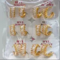 Cross-border fashion gold plated geometric baguette cubic zirconia hoop earrings wholesale bulk pack - Rectangular Style (ZSJEH696)