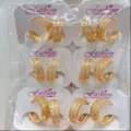 Wholesale copper gold plated cubic zirconia hoop earrings set fashion jewelry for women daily wear - Hoop Style (ZSJEH698)