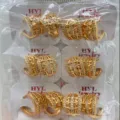 Gold plated cubic zirconia geometric hoop earrings wholesale fashion jewelry for women - Heart-Shaped Style (ZSJEH699)