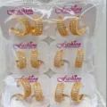 Gold-plated copper cubic zirconia paved hoop earrings set, minimalist geometric design for women. - Small Hoop Style (ZSJEH700)