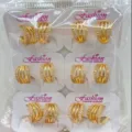 Gold-plated multi-layer rhinestone hoop earrings set, elegant geometric fashion jewelry. - Multi-Layer Hollow Style (ZSJEH701)