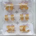 Vergoldete Zirkonia Creolen Ohrringe Set Damen Mode Schmuck Grosshandel Vorrat Variante. - Exquisites Mikro-Inlay-Creolen-Stil (ZSJEH601) / 6er-Set / Gold
