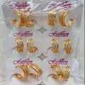 Wholesale copper gold-plated cubic zirconia double-row hoop earrings, minimalist fashion style. - Double Row Geometric Hoop Style (ZSJEH706)