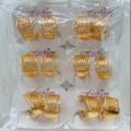 Gold plated cubic zirconia geometric hoop earrings wholesale bulk pack fashion jewelry set - Geometric Hollow Style (ZSJEH718)