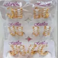 Wholesale copper gold-plated marquise cubic zirconia hoop earrings set, elegant fashion jewelry. - Marquise Geometric Style (ZSJEH720)