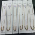 Stainless steel multi color bead clavicle necklace pendant jewelry size 5 to 10 options - Multicolor Metal Bead Charm (5)