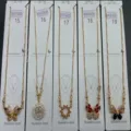 Close-up detail view of wholesale stainless steel rhinestone butterfly pendant necklaces display. - Butterfly Rhinestone Flower Geometric Pendant (15)