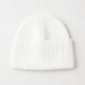 Berretto in maglia bianco morbido stile coreano per donna, caldo cappello di lana. - Bianco