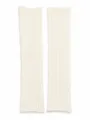 Off-white ribbed knit leg warmers, solid color wool blend cozy winter ballet core warm socks. - One Size / White