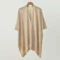 Women summer knitted shawl cardigan beige casual lightweight sun protection top variant view - Tops / Beige