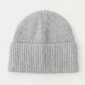 Berretto in maglia a costole grigio per donne, morbido cappello invernale caldo, stile versatile. - Argento