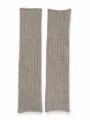 Solid color wool blend knit leg warmers, long ribbed winter warm slouch socks for women. - One Size / Camel